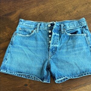 Agolde Parker Long Blue Women's Jean Shorts